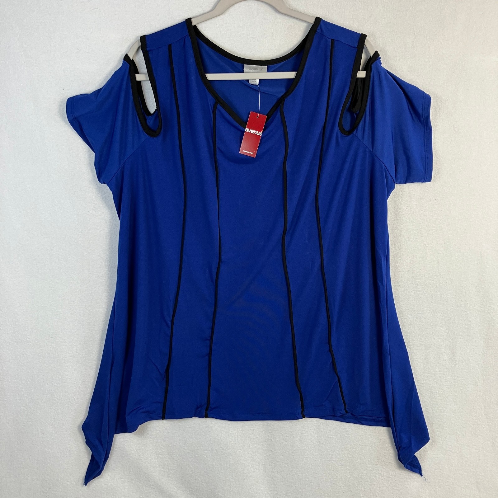 Avenue Cold Shoulder Asymmetric Tunic Women’s Size 22/24 Royal Blue