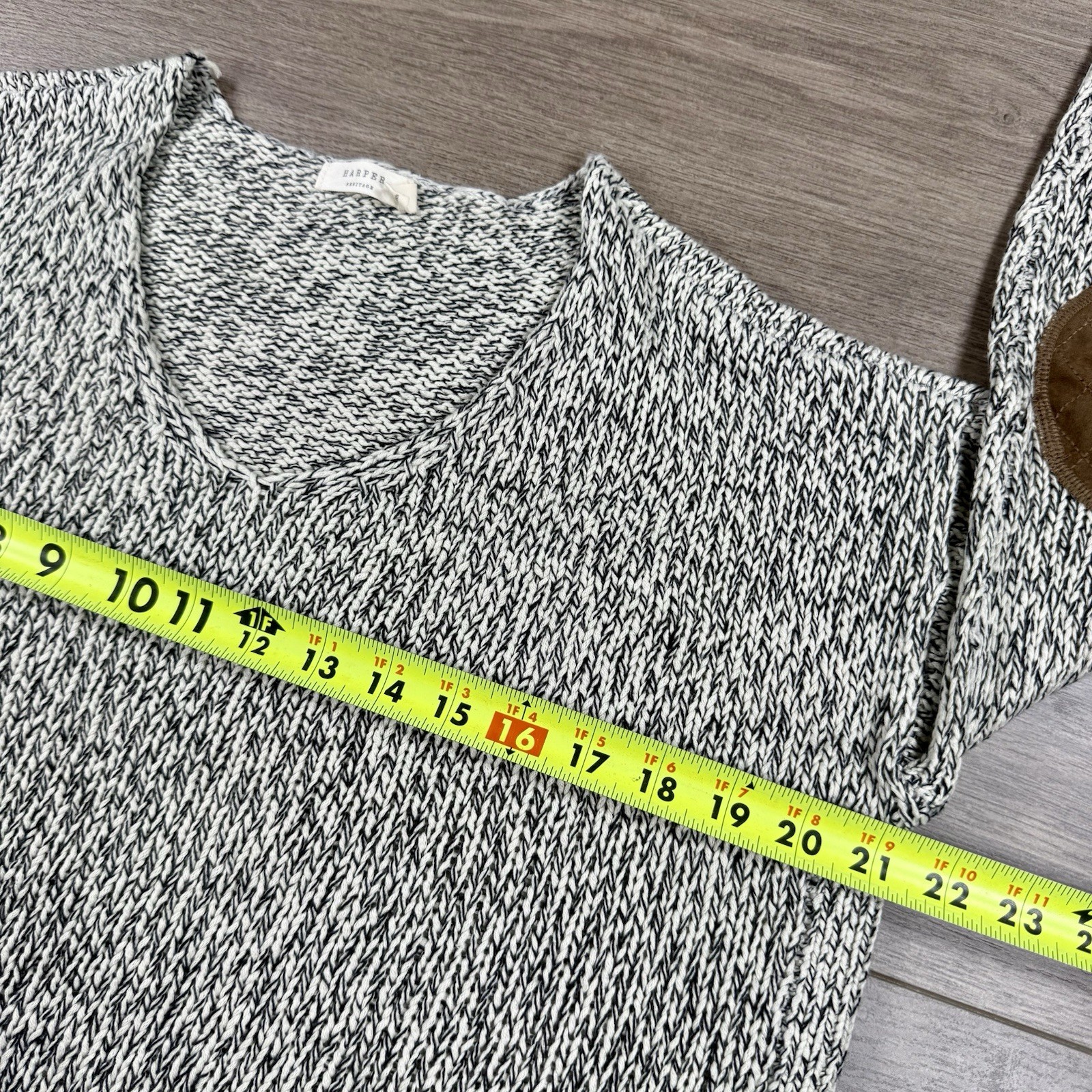 Harper Heritage Lightweight Knit Tunic Sweater Elbow Pads Women’s Medium