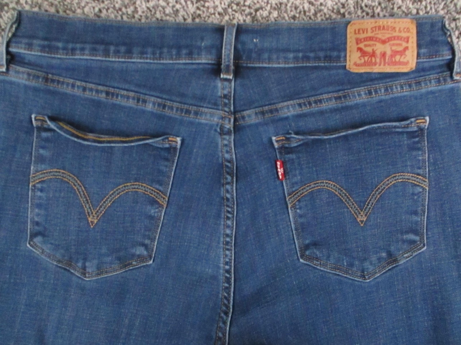 Levis Classic Straight Jeans Womens 12S Blue Med Wash Mid Rise Stretch 31×28
