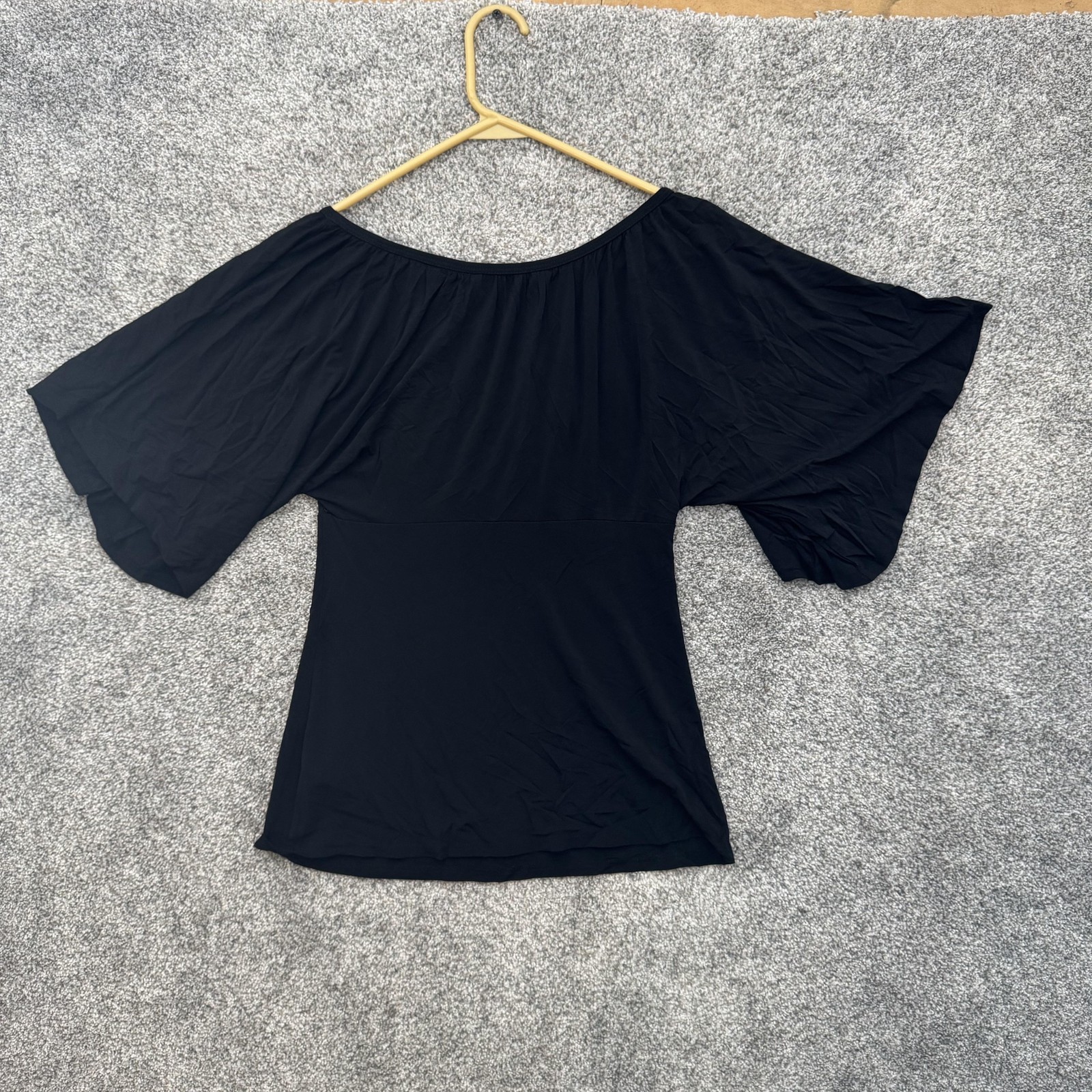 Trina Turk Top Womens Small Batwing Dolman Sleeve Stretch Rayon Made in USA