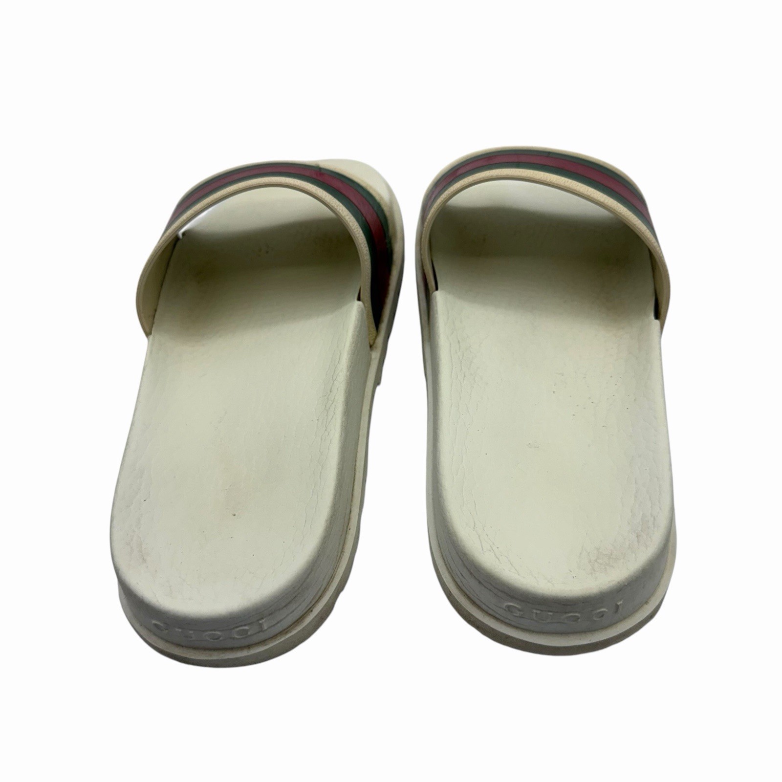 Gucci Men’s Web Rubber Slide Sandals Stripe Size 10 Read Description