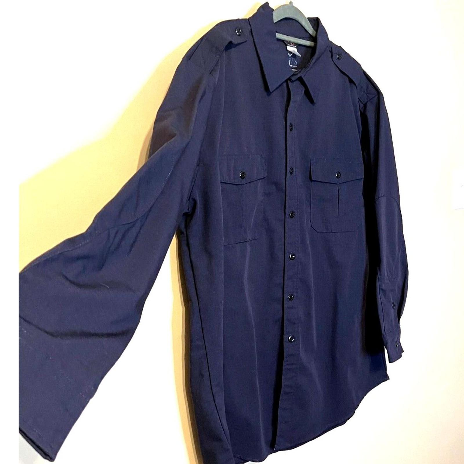 Tactical Field Shirt Rip-StopMens Blue XL PolyCotton Long Sleeve Button Front