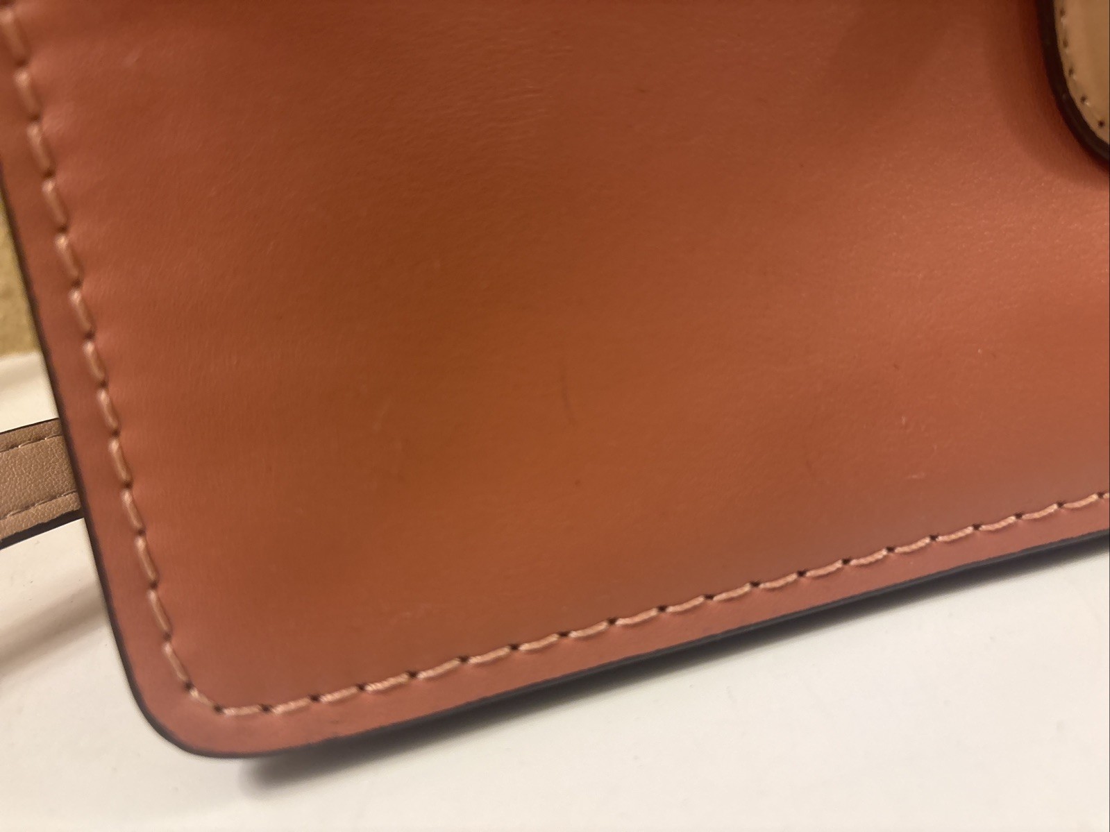 COACH WILLIS 2 Tone Brown LEATHER 2-WAY W HANDLE CROSSBODY BAG 10” Stain (o66