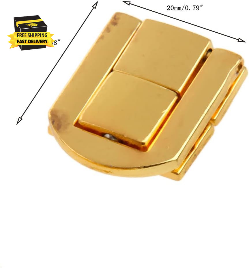 Toggle Catch Lock 0.98″X0.79″ Gold Retro Style Iron Hasp Wood Chest Lock Latch C