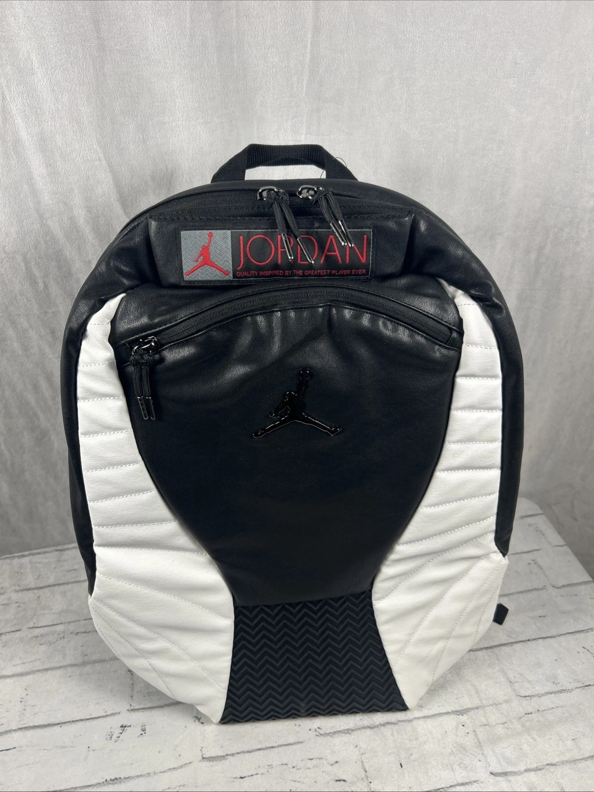 BNWT JORDAN RETRO 12 TAXI PLAYOFF BLACK WHITE BACKPACK 9A1773-F66 NEW WITH TAGS