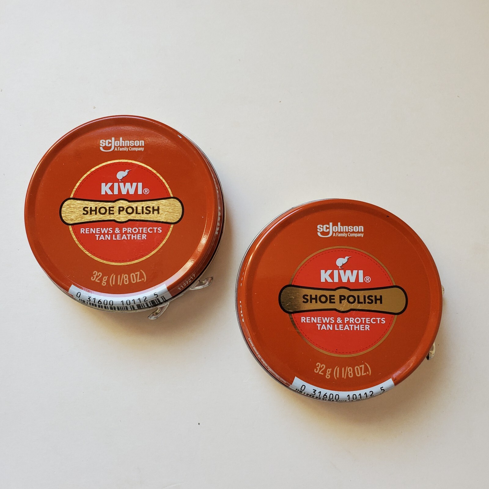 Lot Of 2 Kiwi Shoe Polish Tan Quick Shoe Polish Shine Wax Paste 32 g Each Tin
