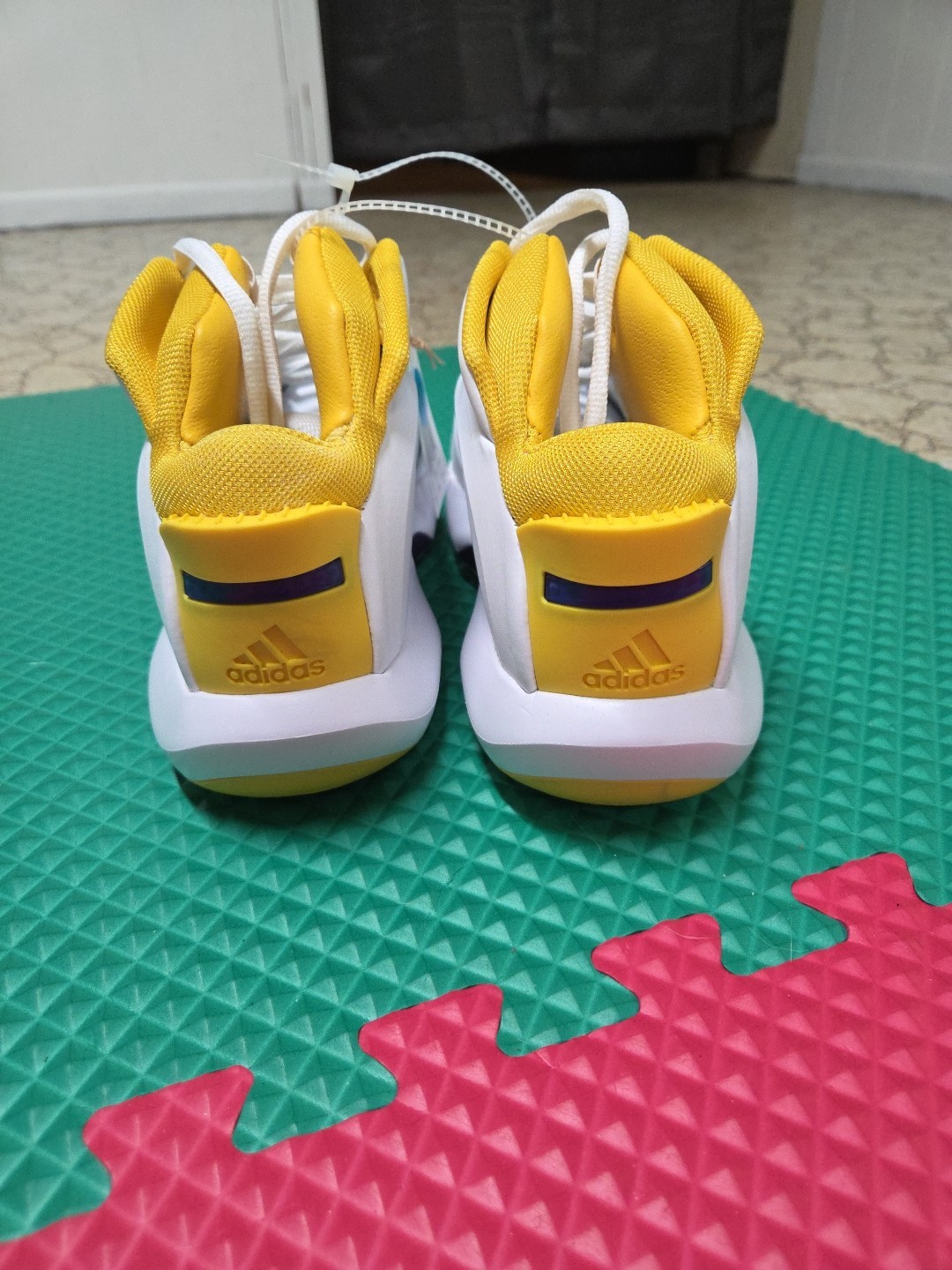Adidas Crazy 1 Lakers Kobe Size 10 1/2 White Purple Yellow