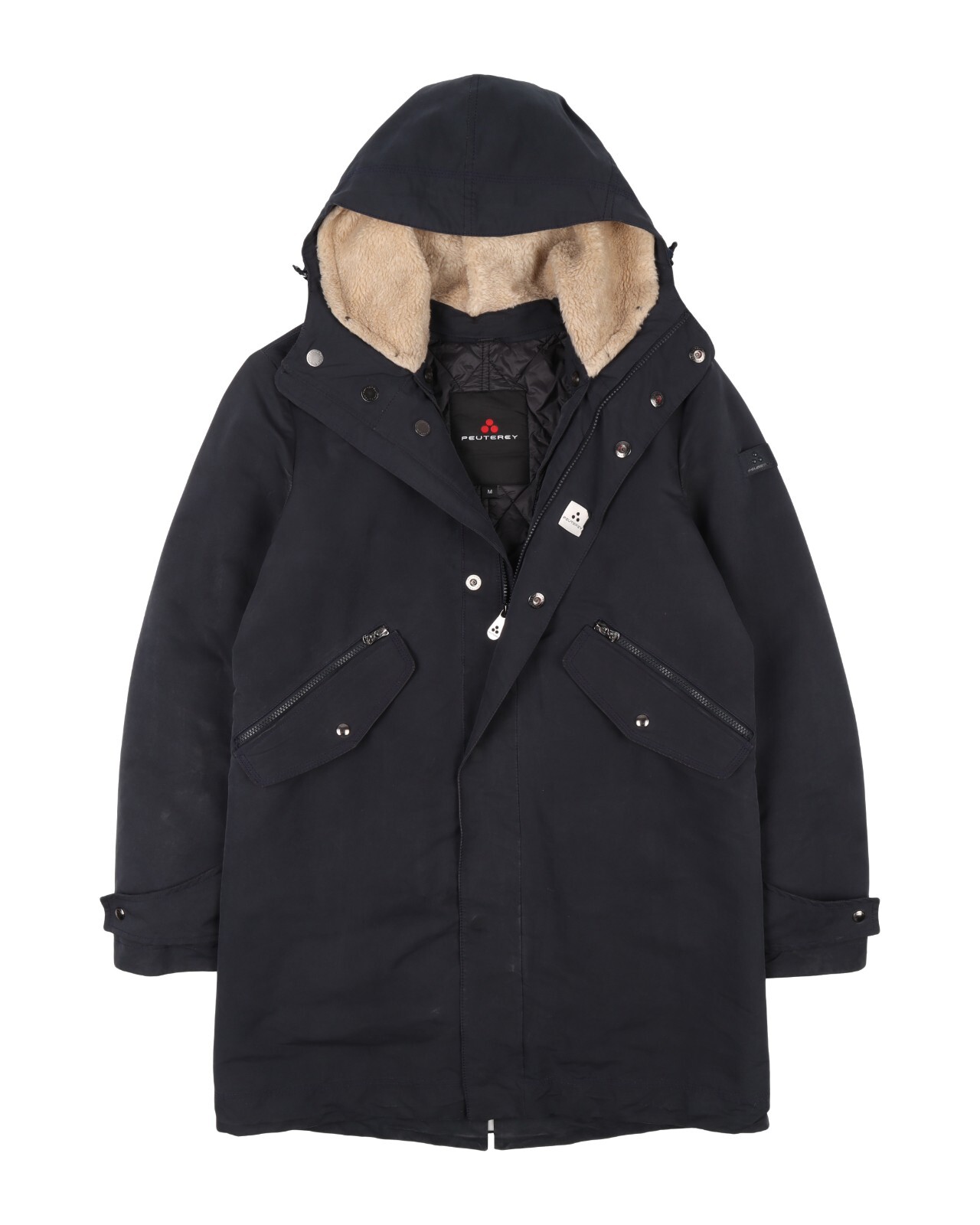 PEUTEREY Blue Double Layer MIcrofibre Parka Rain Coat Long Jacket Mens Size M