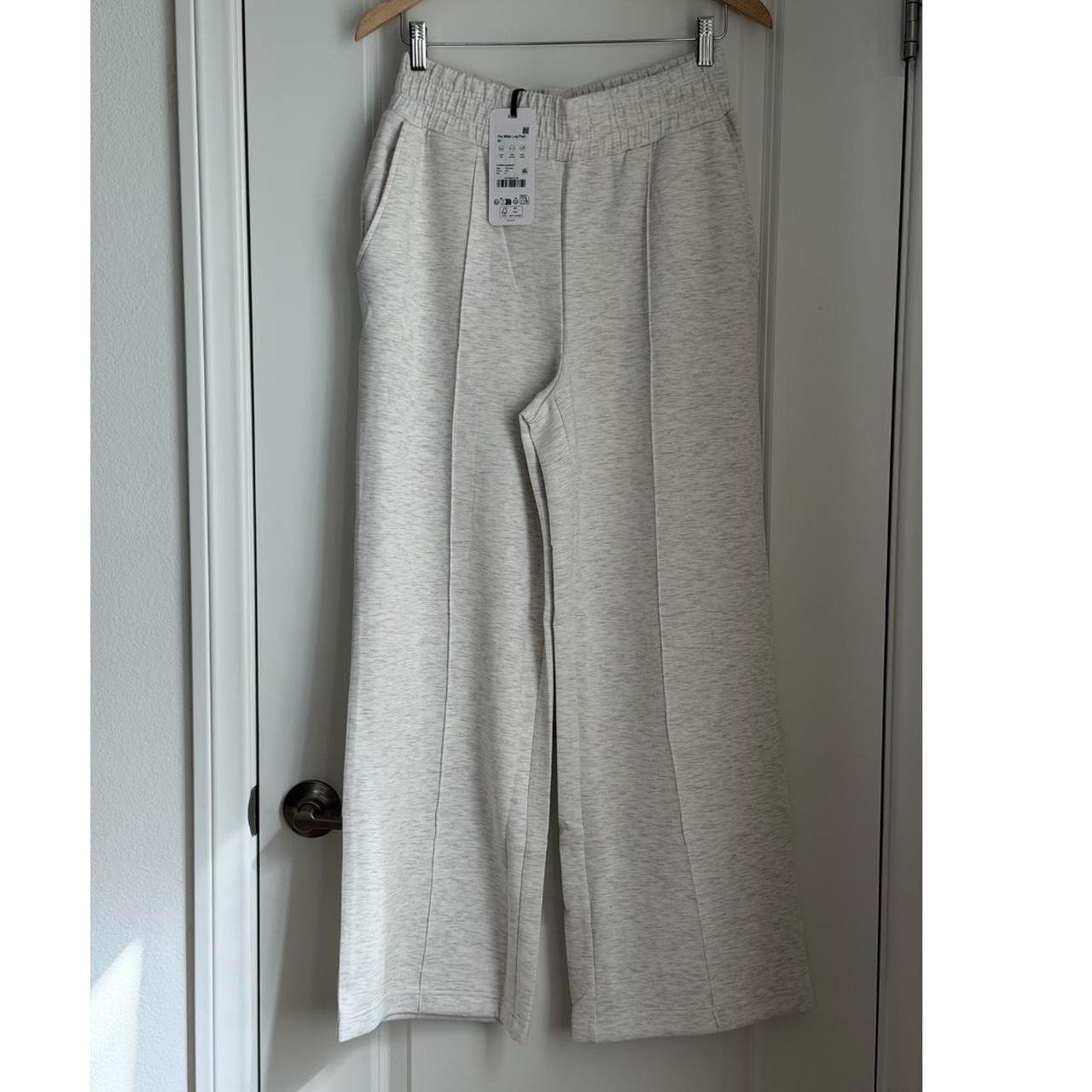 Varley The Wide Leg Pant 30″ in Ivory Marl, Size Medium