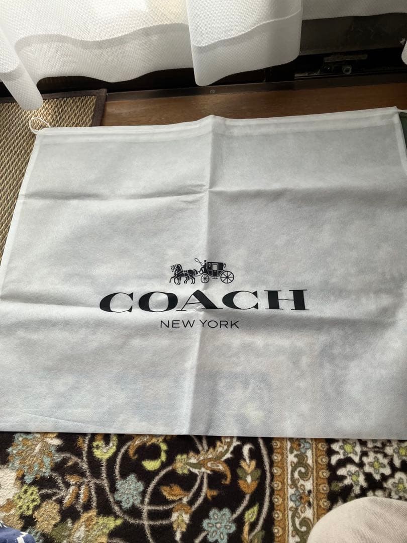 COACH Andy Tote Bag Leather Beige Ivory Carriage Logo 12a