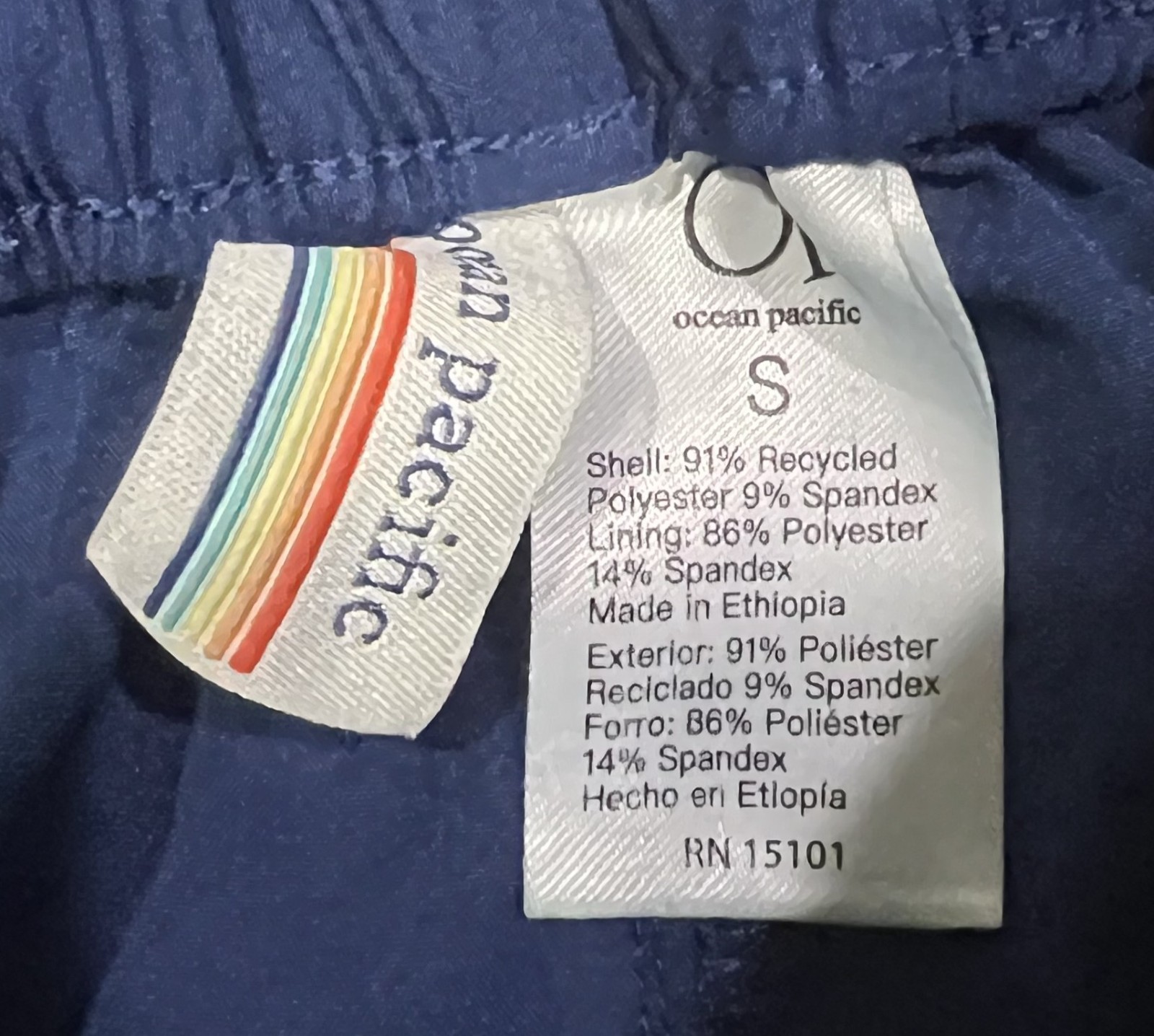 Ocean Pacific Board Shorts Womens Small Blue Summer Vacation Beach Drawstring