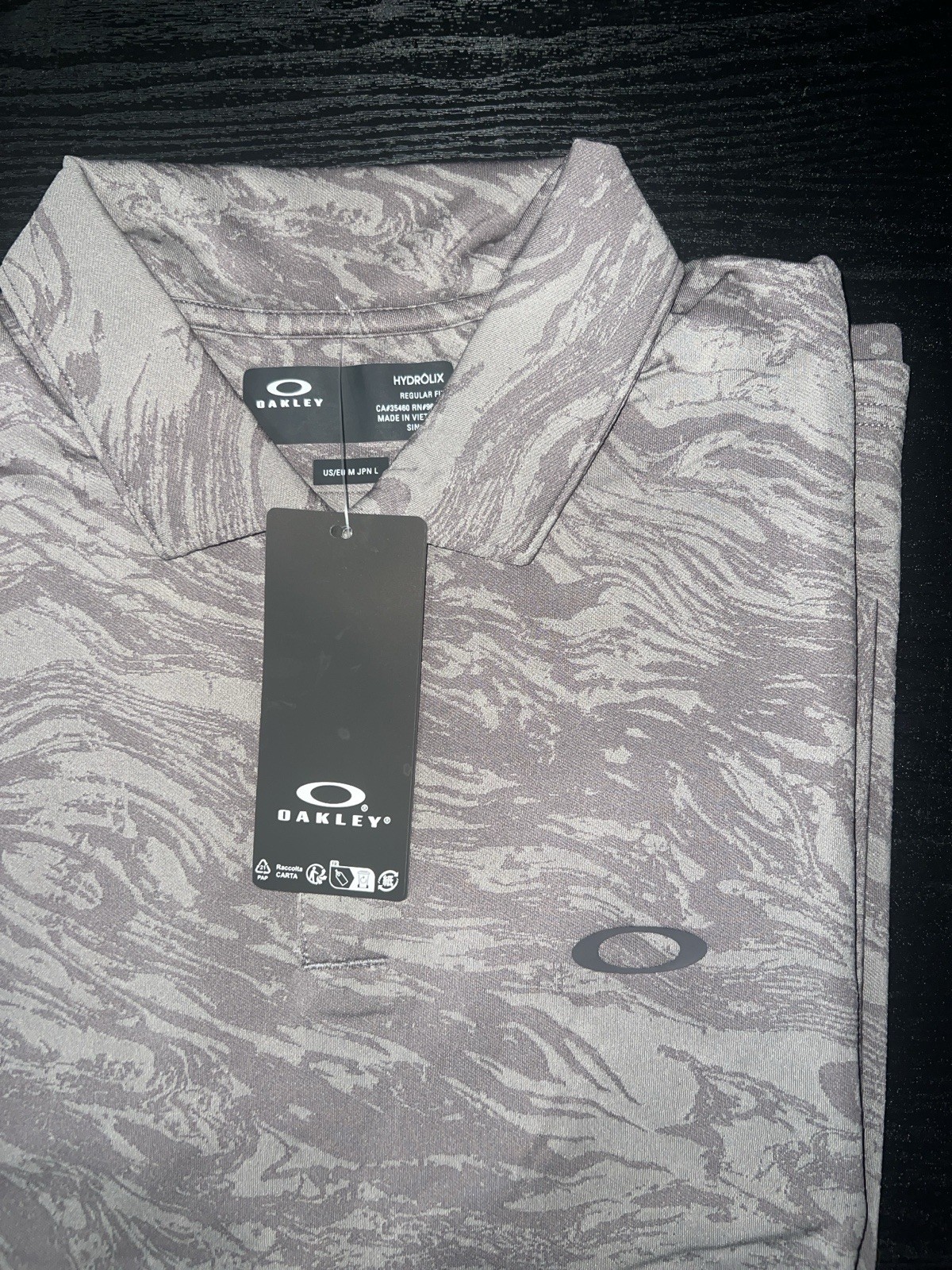 size:Medium🔥Oakley Duality Jacquard Golf Polo Hydrolix Moisture Managment UPF50