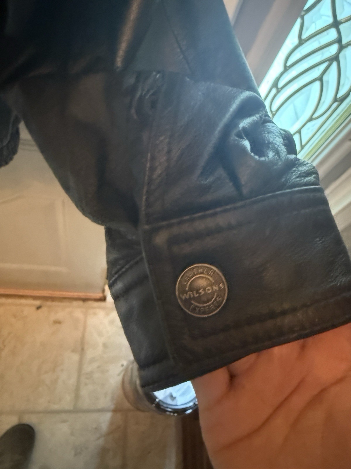 Wilsons Leather Men’s XXL Black Bomber Jacket Insulated Vintage 90s Leather