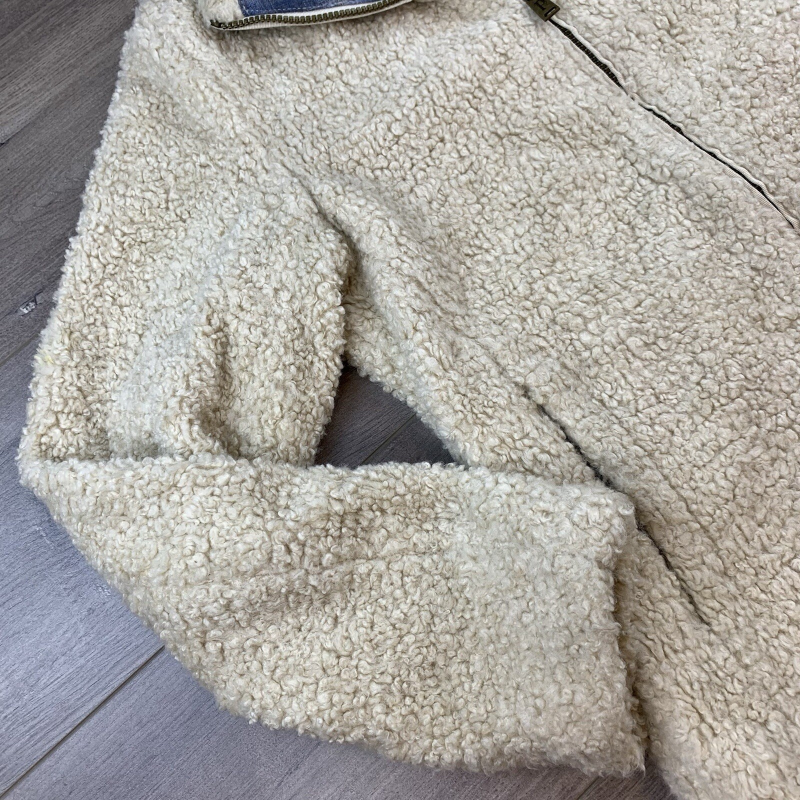 NWT Pendleton Full Zip Sherpa Jacket Women’s Small Beige Fleece Deep Pile Teddy