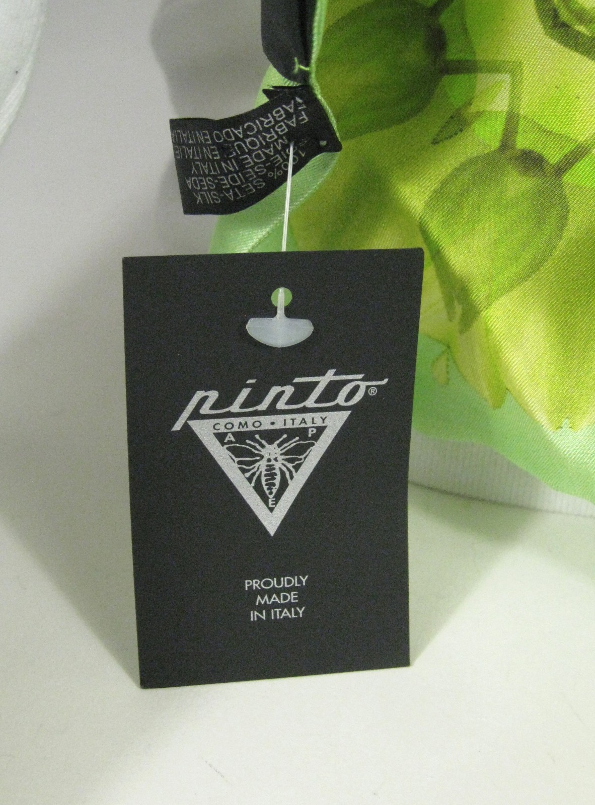 NEW Pinto Brand Scarf Rectangle Floral Theme 100% Silk Made Italy 7 x 76 In NWT