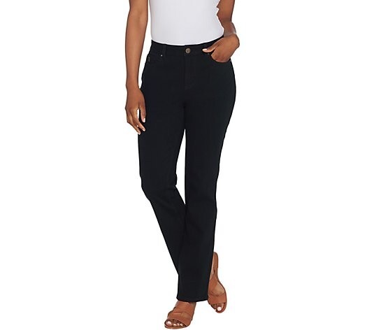 Belle by Kim Gravel Flexibelle 5-Pocket Boot Cut Jeans Reg,Black 24W A309910