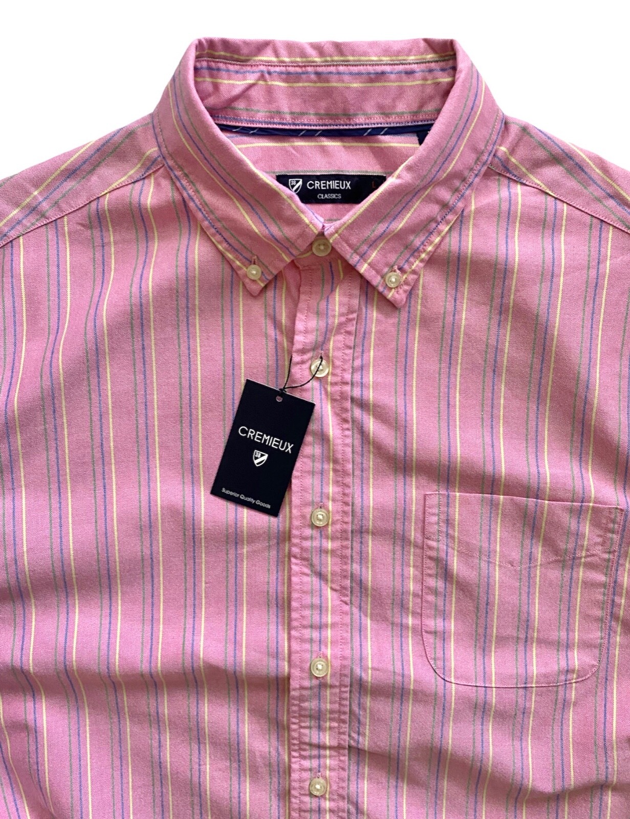 Daniel Cremieux Classics Nwt Cotton Pink Multi Stripe Long Sleeve Shirt Large L