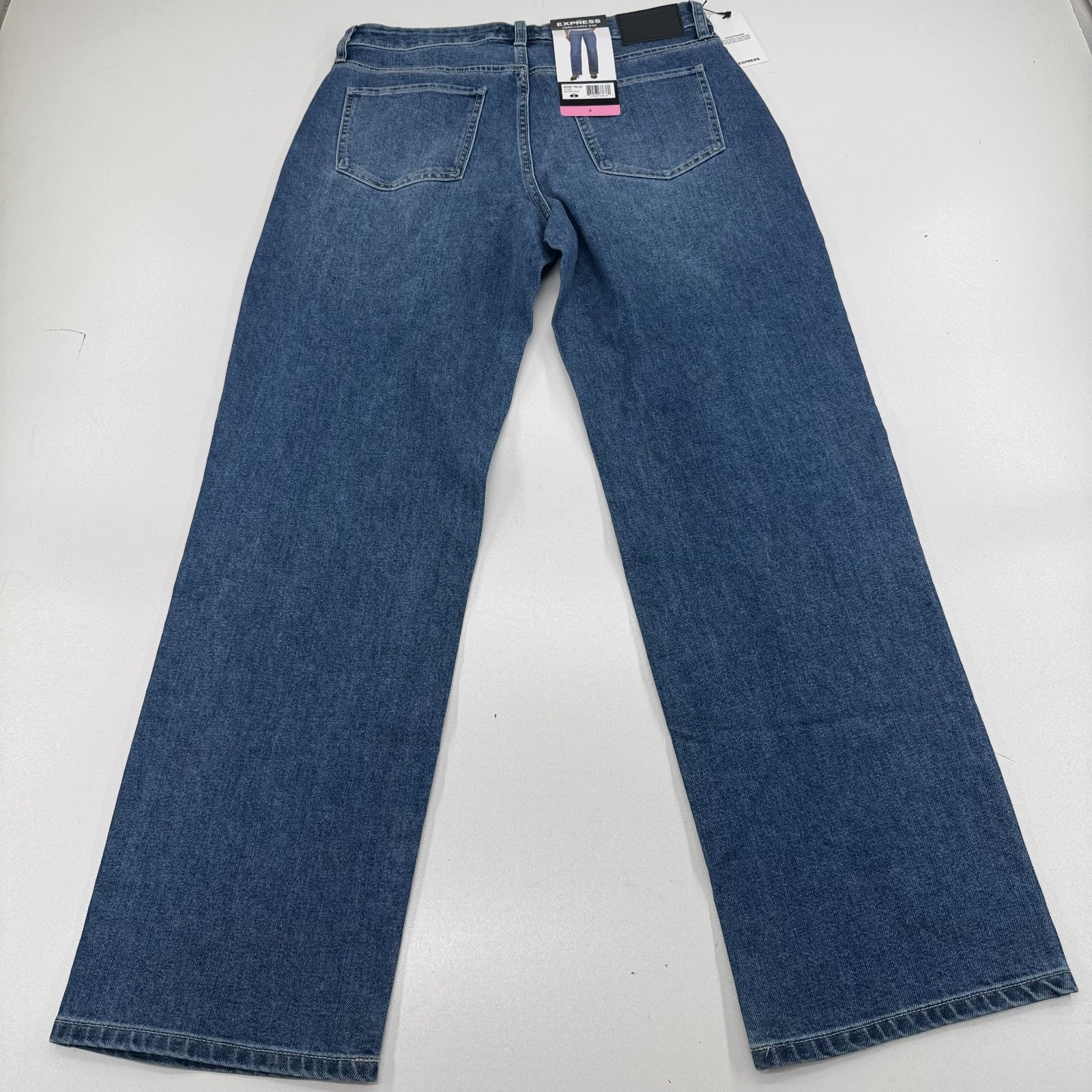 NEW Express Embellished Jeans WOMENS Blue Medium Wash Studs SIZE 6 INSEAM 30″