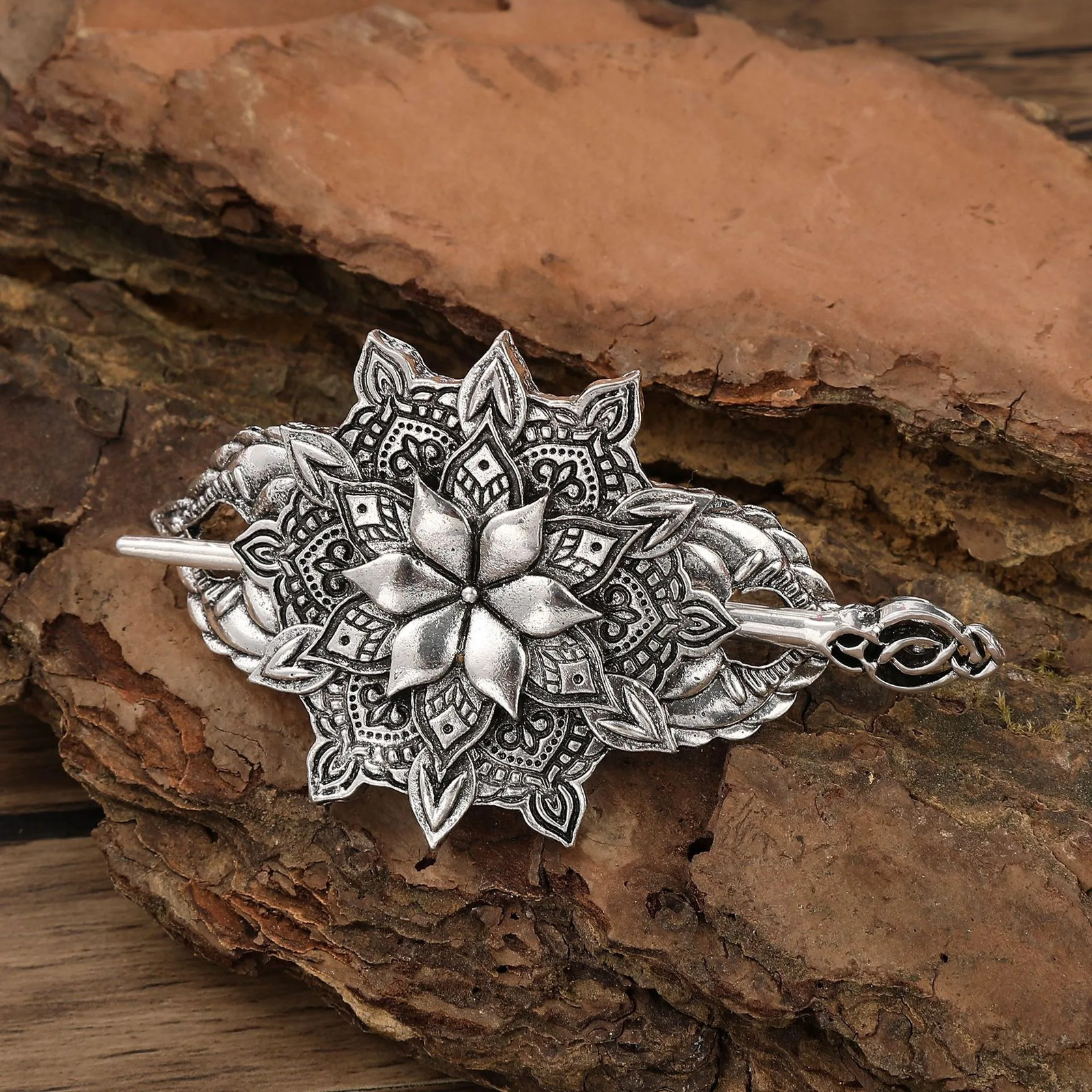 1pc Scandinavian Retro Popular Flower Hairpin Normcore Celtic Knot Stick Hair