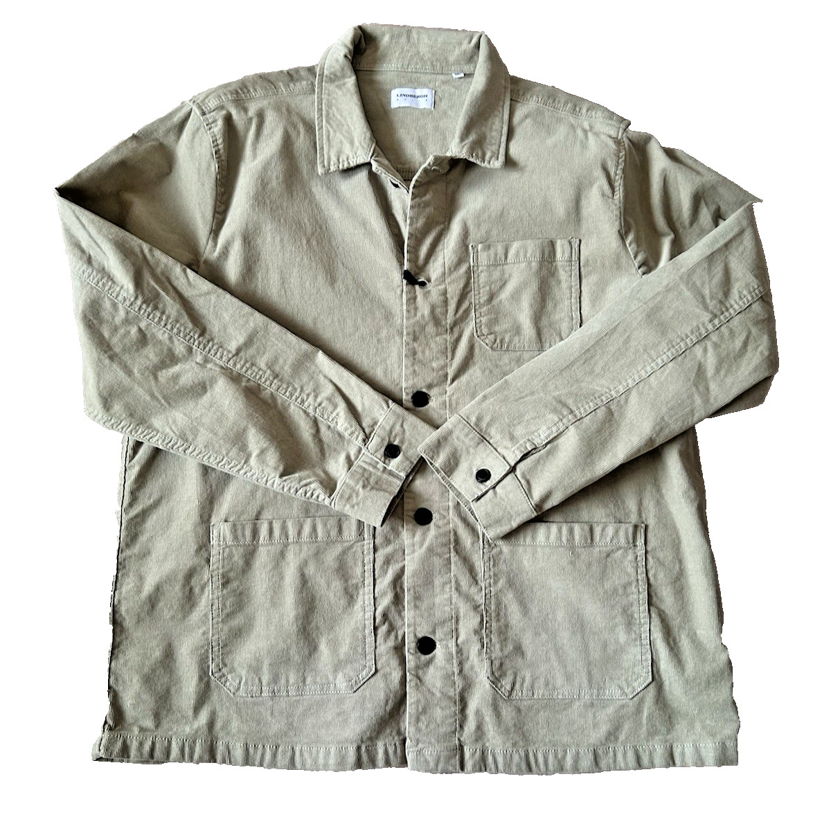 Lindbergh Men’s Ecru Corduroy Stretch Fabric Size XXL Front Pockets Jacket (B2)