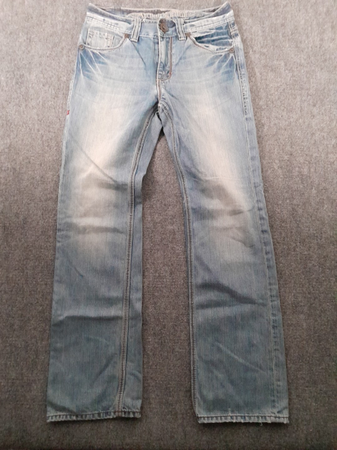 Vintage Y2K Archaic Denim Mens 31 X 33.5 (31×32) Blue Jeans Flap Embroidered