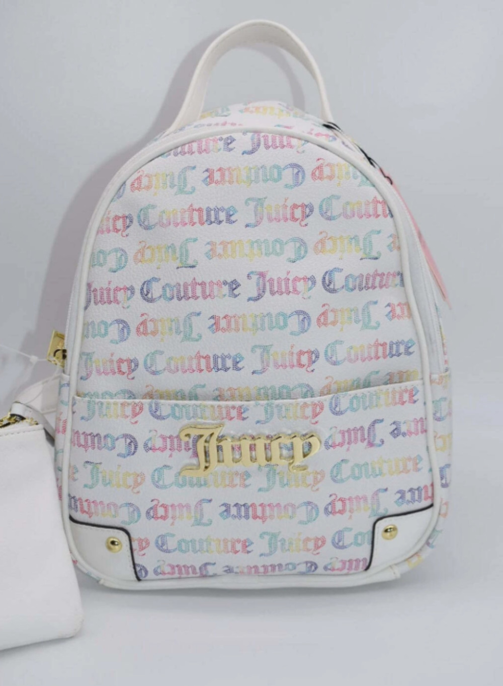 Juicy Couture Pullout Pouch Backpack in Multi-White