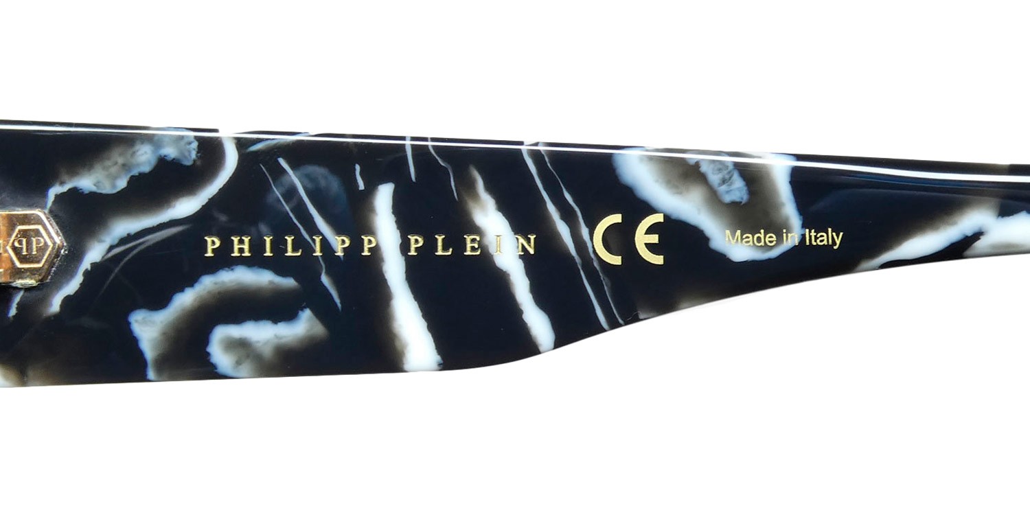 NEW PHILIPP PLEIN SPP047 PLEIN HEXAGON CAMOU SUNGLASSES 0Z21 PLASTIC GEOMETRIC