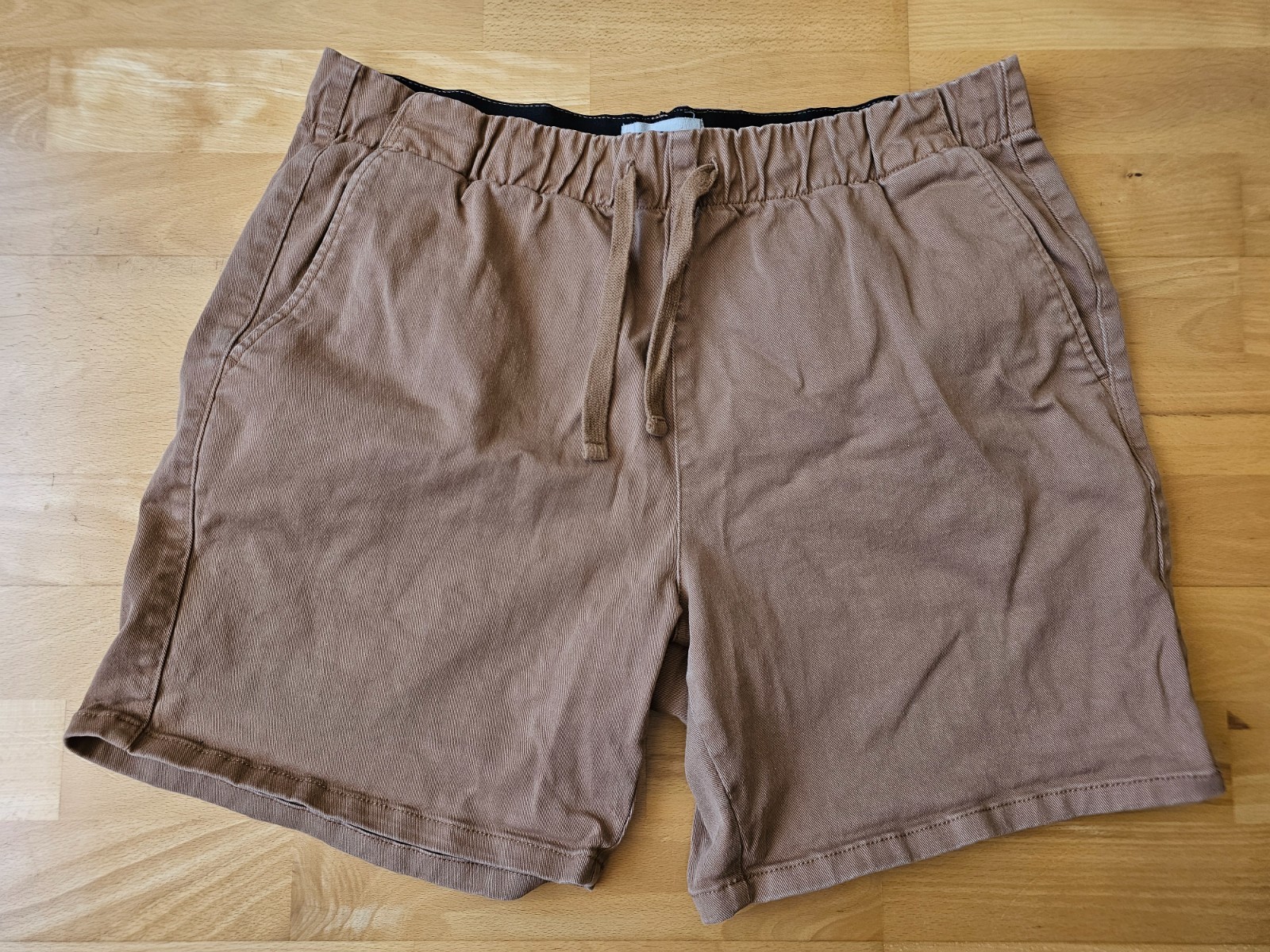 Everlane Organic Cotton Drawstring Shorts Mens L Brown Casual Elastic Waist