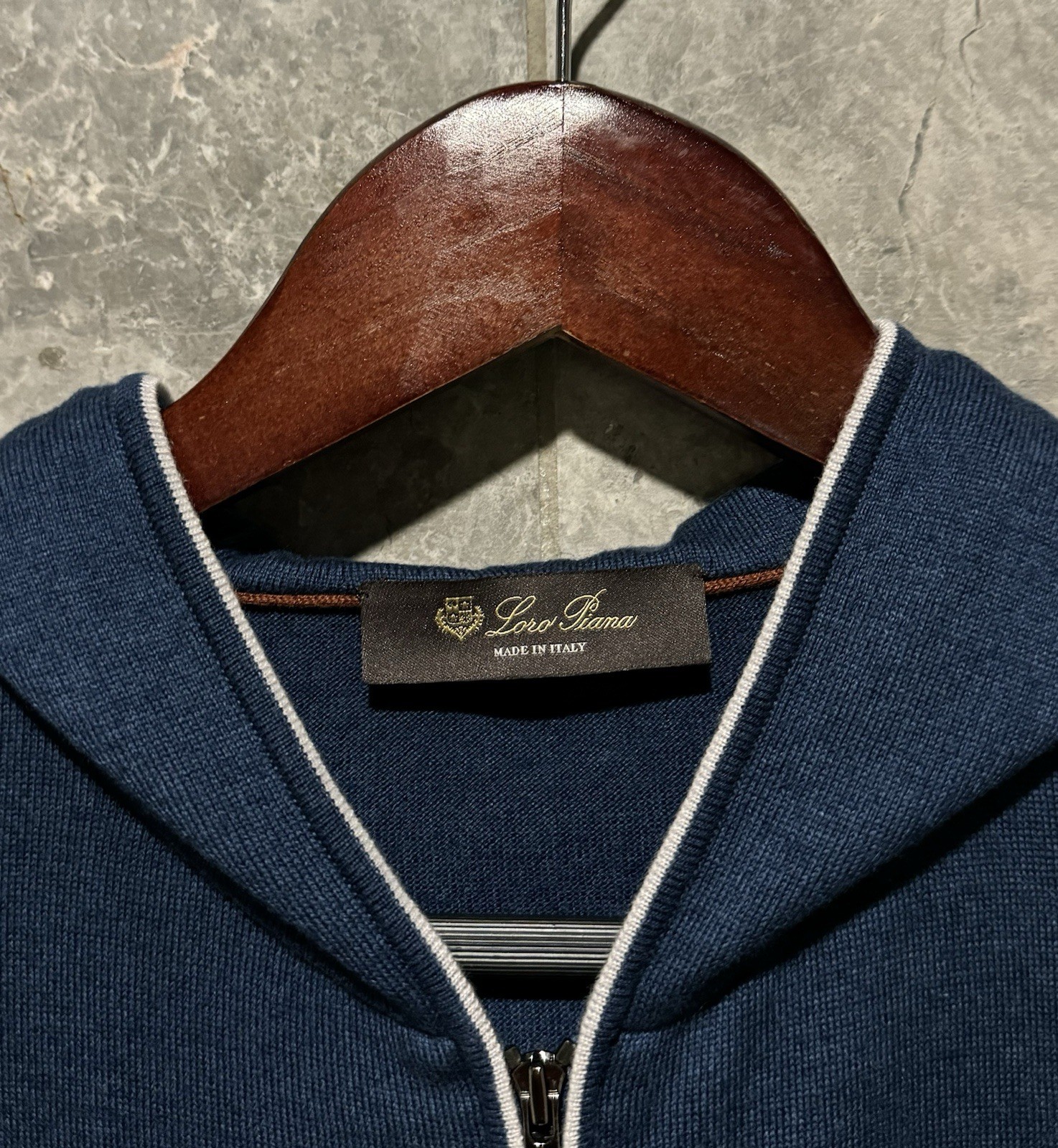 LORO PIANA ‘Hood Leasure Bomber’ Cashmere Cotton Hoodie Jacket Large $2680+ NEW