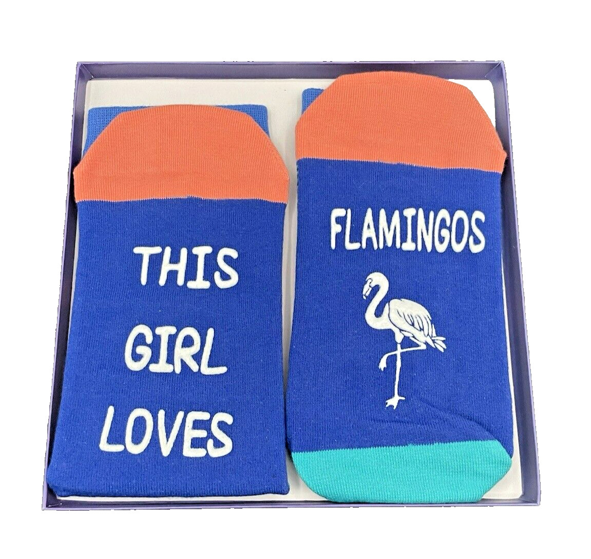 Happypop Gift Series “This Girl Loves Flamingos” Socks