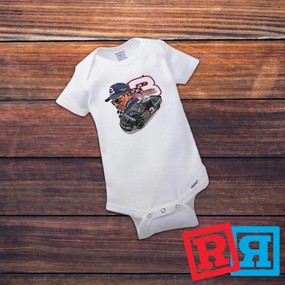 Dale Earnhardt Gerber Baby Onesie® Cotton Unisex White Short Sleeve Bodysuit