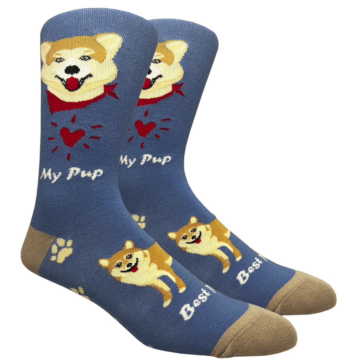 Shiba Inu Dog Socks Fun Novelty Dress Casual Unisex SOX FineFit One Size Puppy