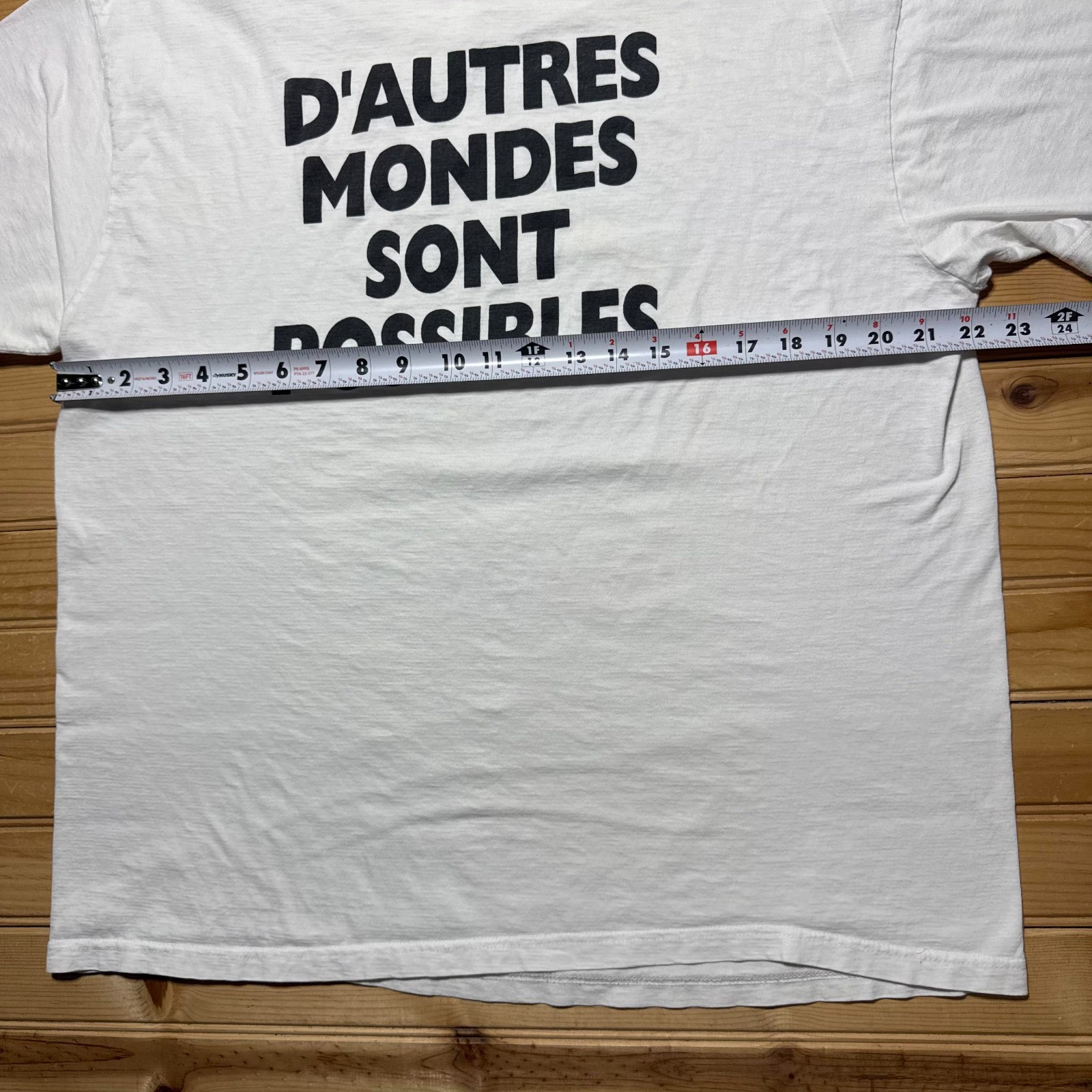 Vintage 2003 Contre Larzac D’Autres Mondes Sont Possibles Protest T-Shirt Large
