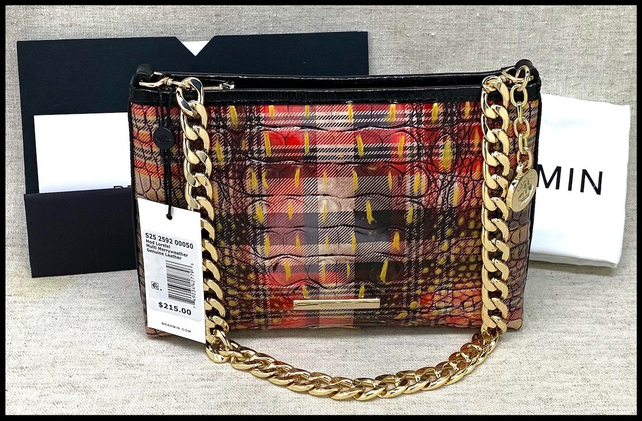 new BRAHMIN Lorelei Multi Merryweather leather shoulder bag w/ tags etc.
