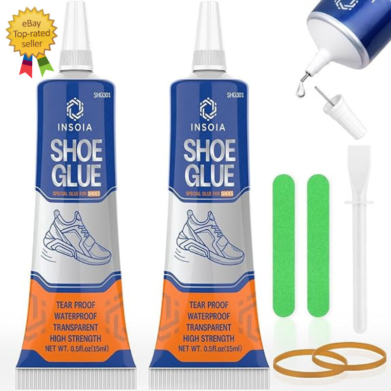 Shoe Glue Sole Repair Kit, Heavy Duty Shoe Adhesive, Waterproof, Flexible, Clear