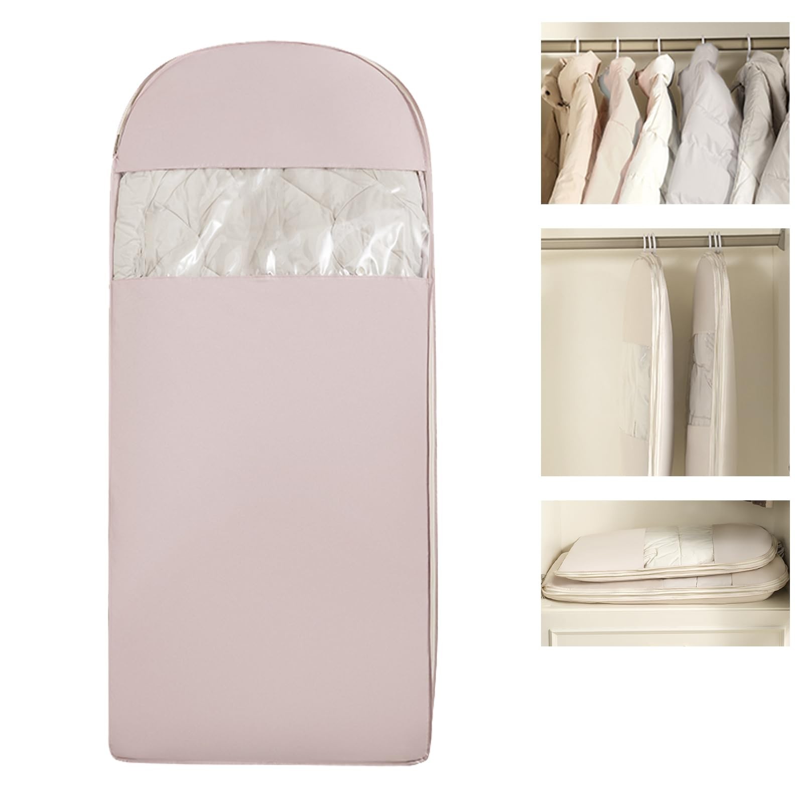 Space Saving Hangable Garment Bag with Self Compression Zipper – Organizer fo…