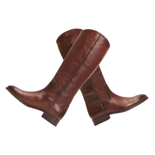 Handmade Brown Genuine Leather Tall Riding Boots Men’s Equestrian Custom Made