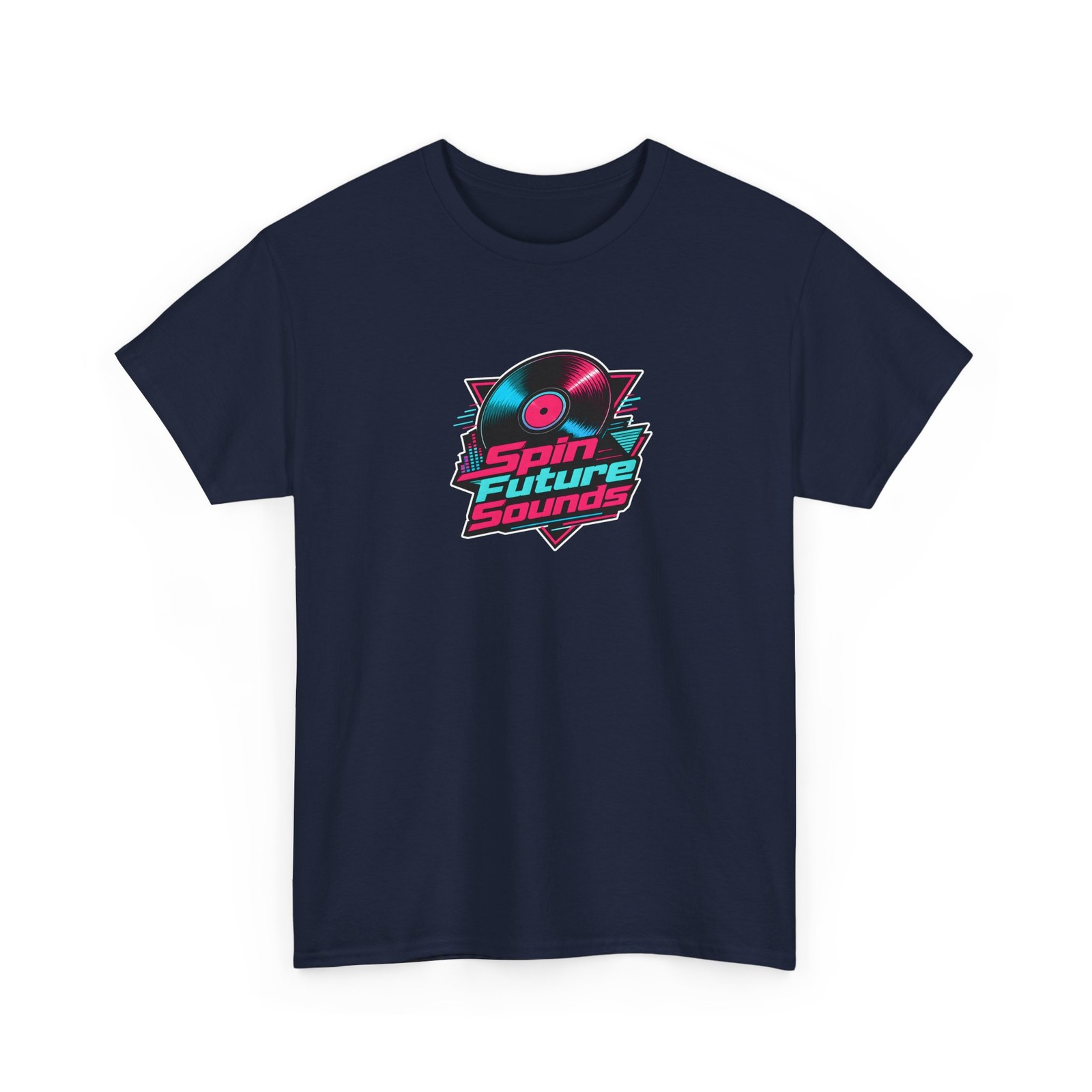 Spin Future Sounds T-Shirt – Retro Vinyl Synthwave Music Collector Tee