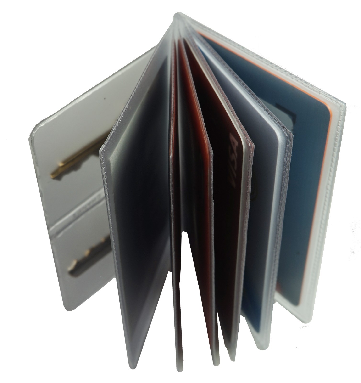 Heavy duty vinyl 6 pages wallet insert – KEY tab for trifold-bifold MADE IN USA