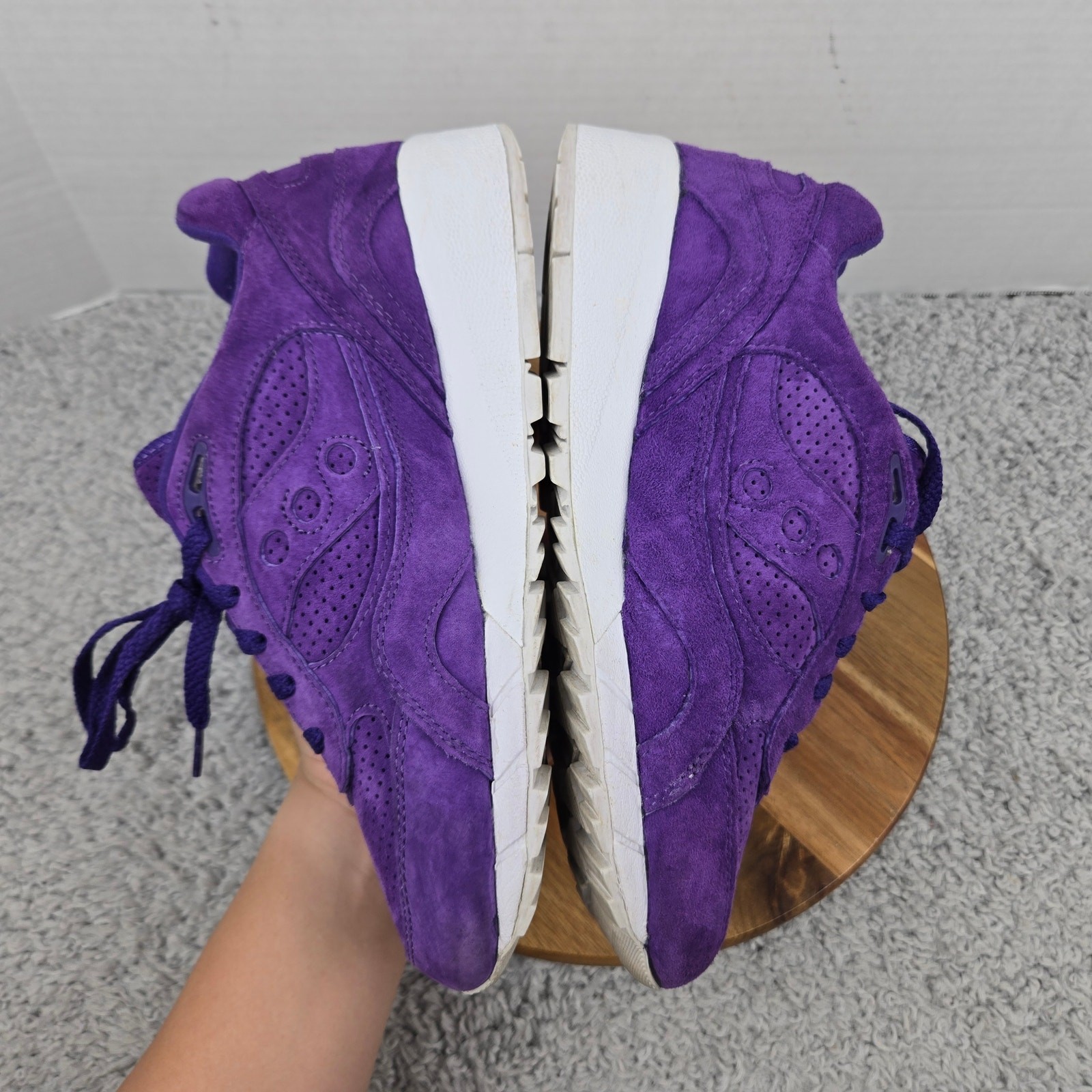 Saucony Men 9.5 Shadow 6000 Egg Hunt Purple Suede Lace Up Casual Daily Sneaker