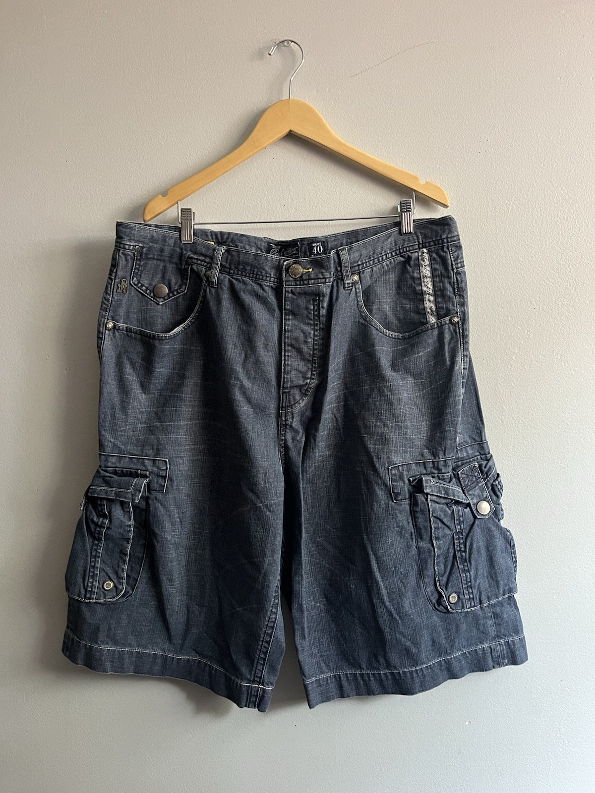 Vintage Y2K Parish Nation Hip Hop 90s Grunge Blue Denim Shorts Men’s Size 40×13