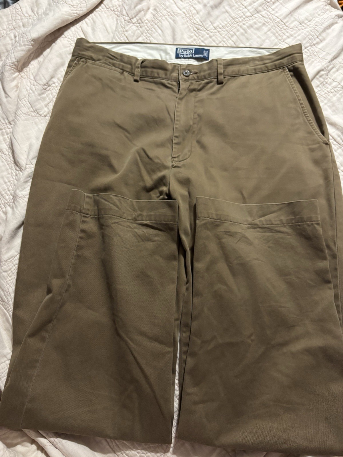 Polo Ralph Lauren Men’s Classic Fit Straight Leg Cotton Twill Chino Brown 34