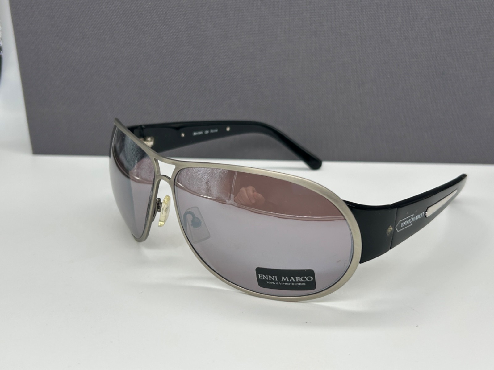 Enni Marco Sunglasses Men’s Mirrored Y2K Large L XL Curved 017 NP: €299