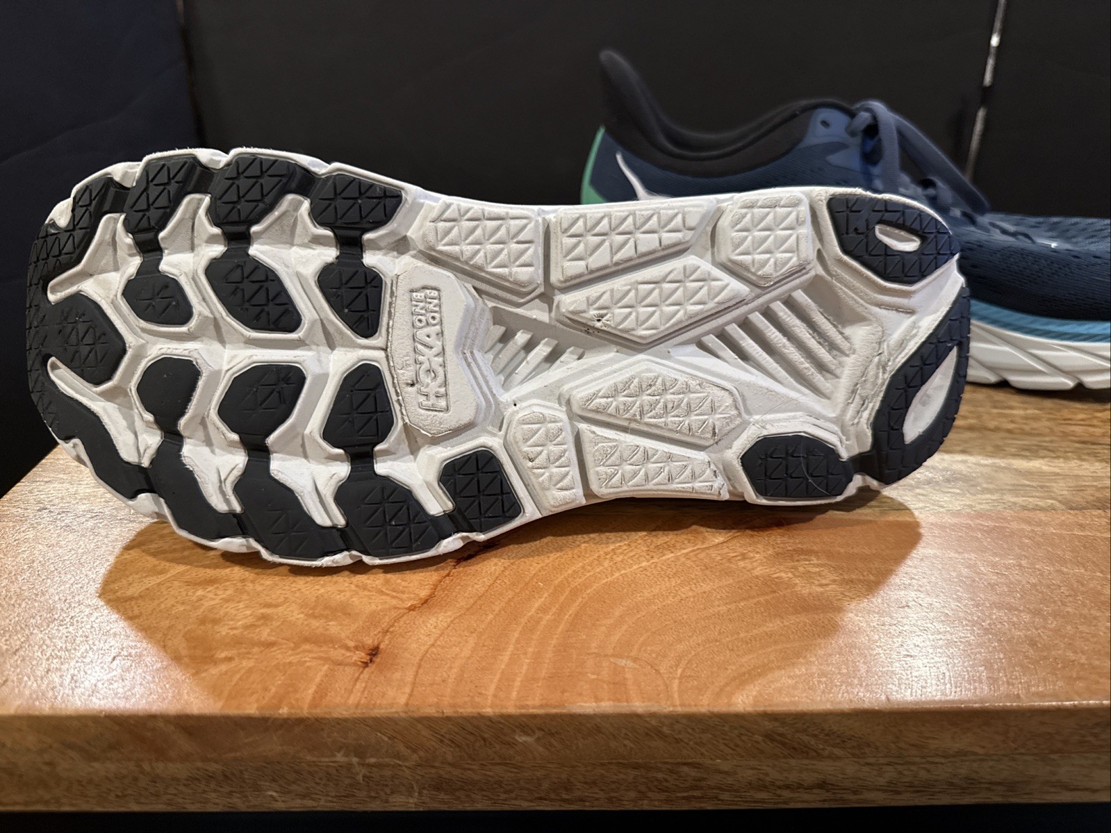 Hoka One One Clifton 7 Men’s Running Shoes Moonlit Ocean/Green Size 10.5 Blue