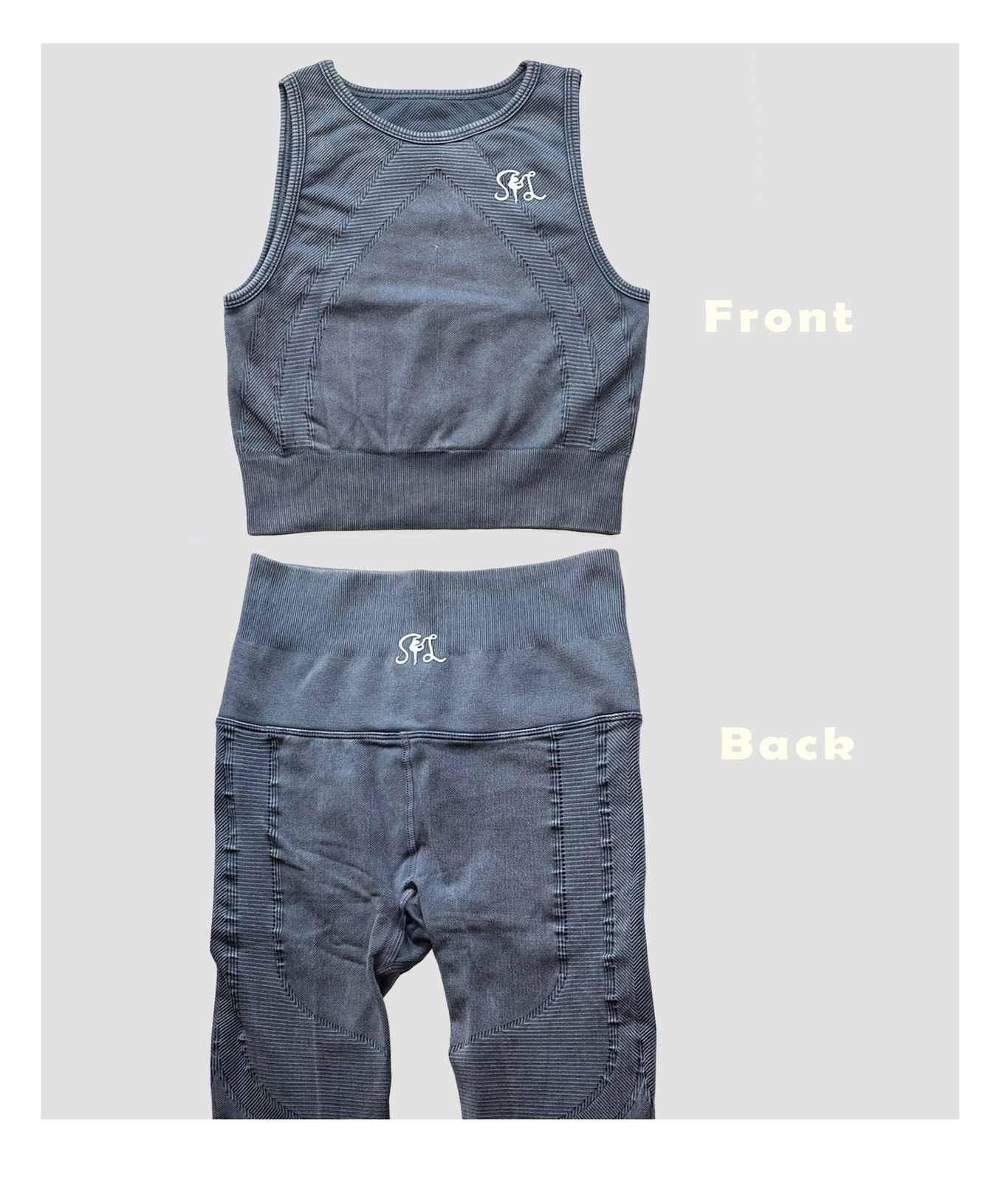 Blue Acid Wash Top & Leggings