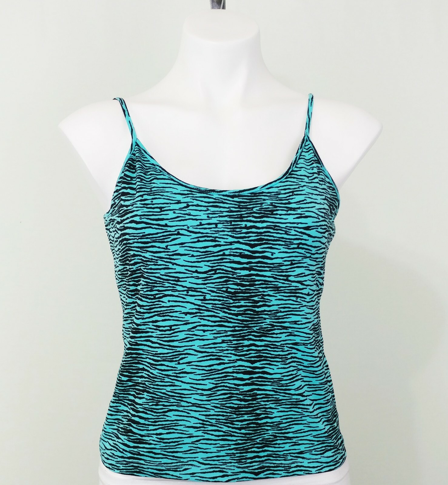 Khaki Club Women Swim Shirt, Size S, Teal/Black, 90% Nylon, 10% Spandex