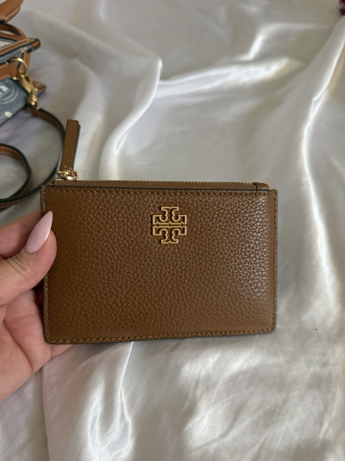 Tory Burch T Monogram Mini Tote Blue/Brown With Matching Wallet