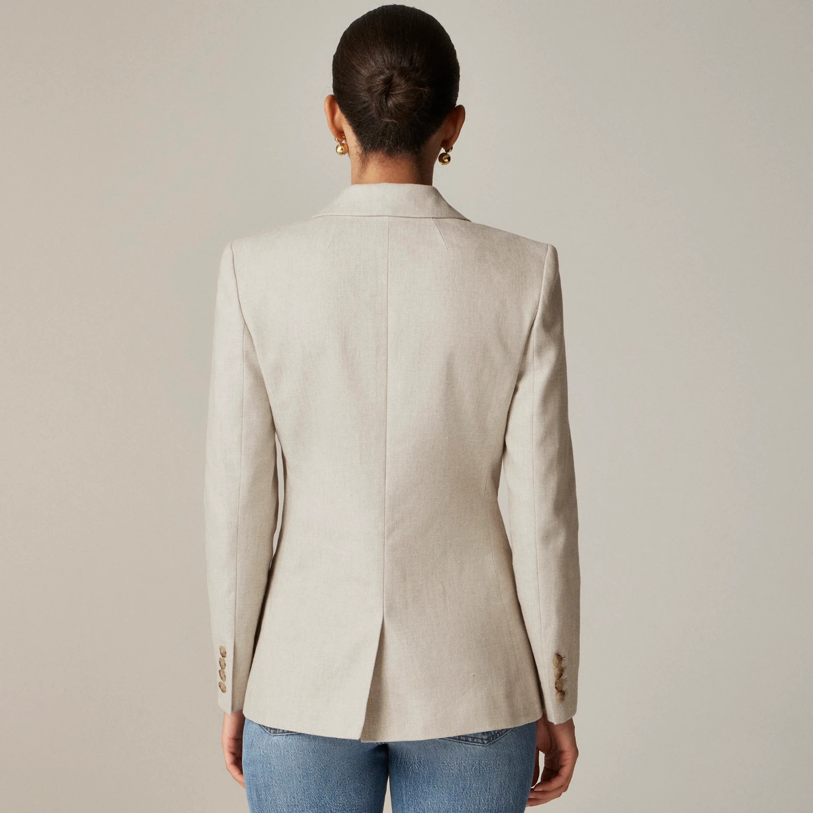 NWT J.Crew Alexandra Blazer in Flax Ivory Stretch Linen Blend Jacket 6