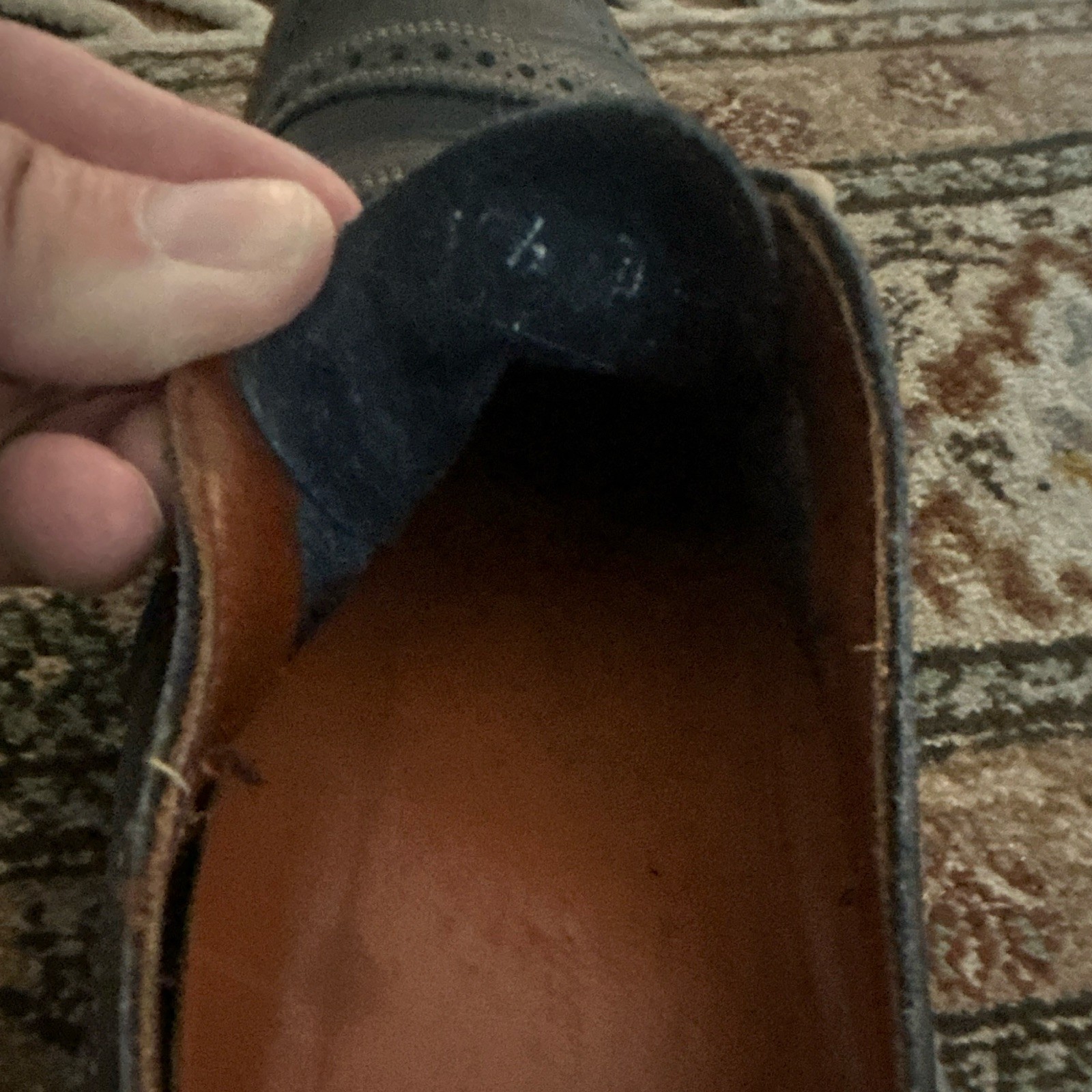 Allen Edmonds Men’s 10.5 Blue Suede Wingtip Brogue Lace-Up Oxford Shoes