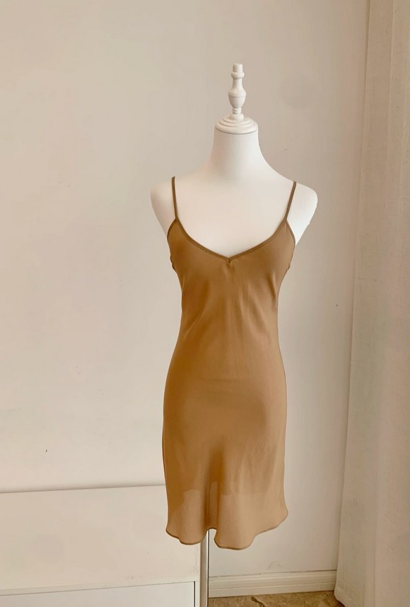 NEW 100% Mulberry Silk Striped Maxi Dress Women’s V Neck Asymmetrical Sundress